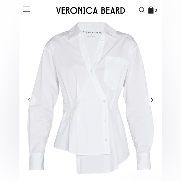 VERONICA BEARD ROSAMUND SHIRT in white SIZE 6 - Picture 7 of 14